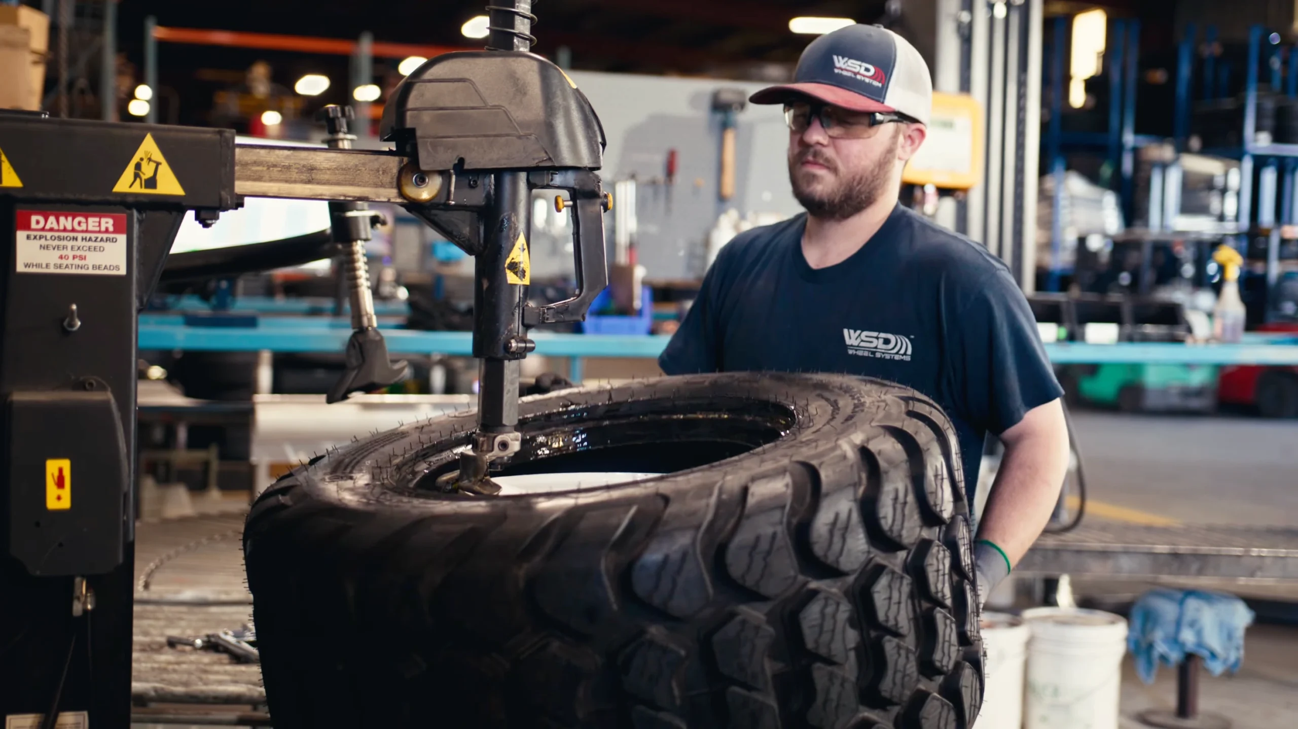 An image of a wheel system being constructed at the WSD Wheel Systems facility.